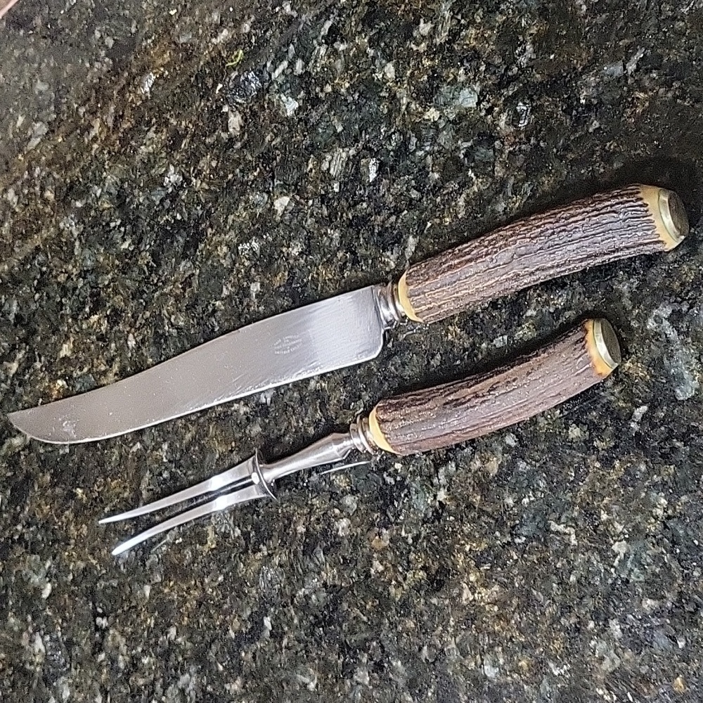John Wanamaker Deer Antler Meat Carving Cutlery